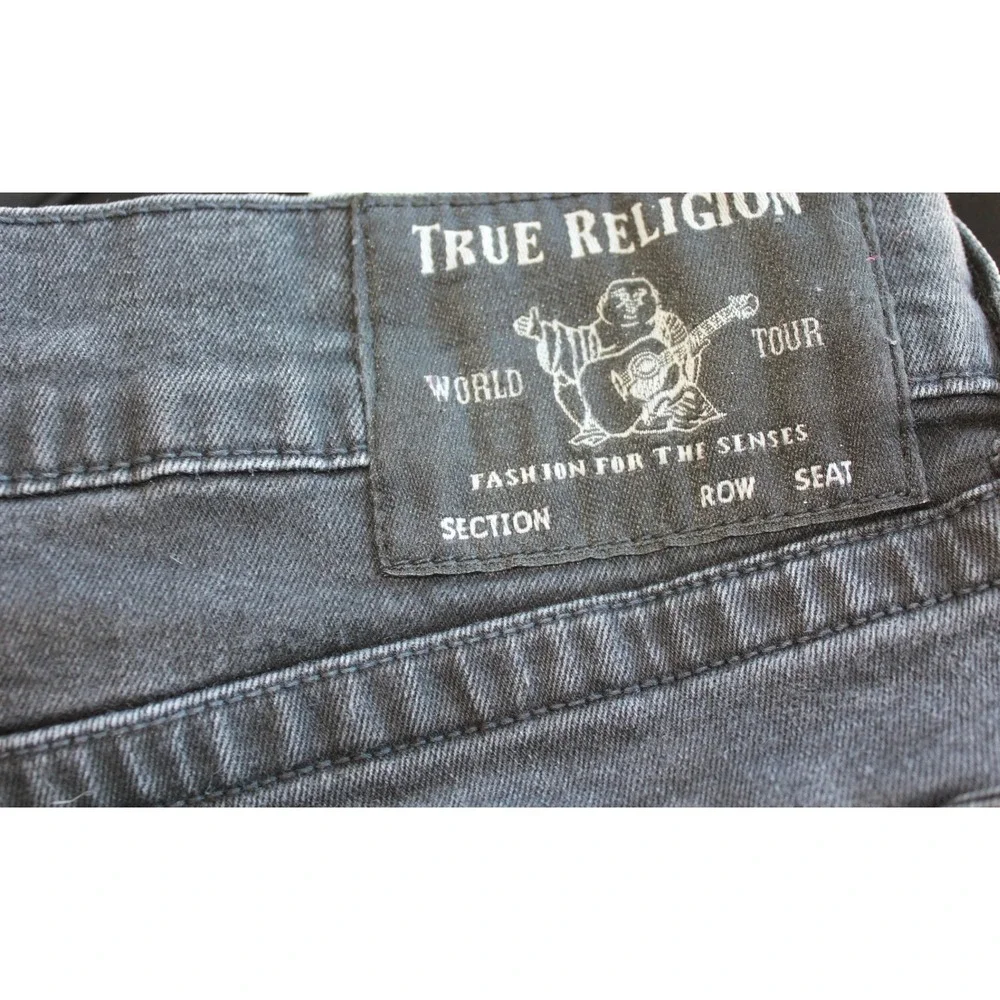 True Religion World Tour Geno Relaxed Black Slim Straight Jeans *SZ 38-40/34‎